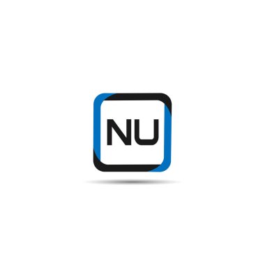 İlk harf Nu Logo tasarım şablonu