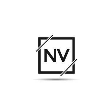 İlk mektup Nv Logo tasarım şablonu