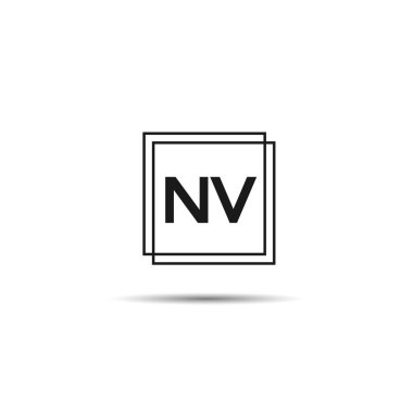 İlk mektup Nv Logo tasarım şablonu