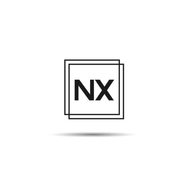 İlk harf Nx Logo tasarım şablonu