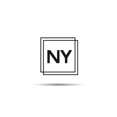 İlk mektup Ny Logo tasarım şablonu