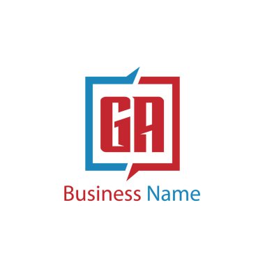 İlk Harf GA Logo Şablonu Tasarımı