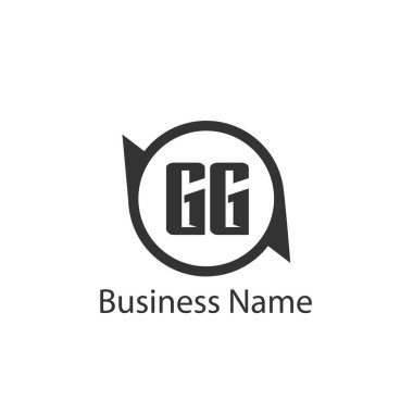 İlk harf Gg Logo tasarım şablonu