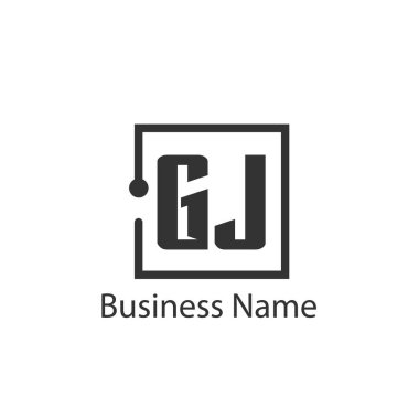 İlk harf Gj Logo tasarım şablonu