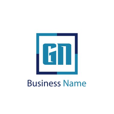 İlk harf Gn Logo tasarım şablonu
