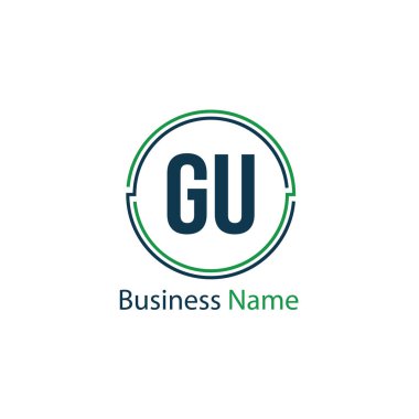 İlk Harf GU Logo Şablonu Tasarımı
