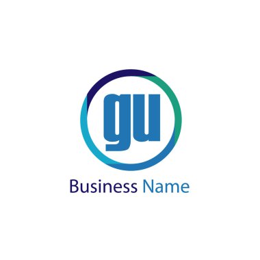 İlk Harf GU Logo Şablonu Tasarımı