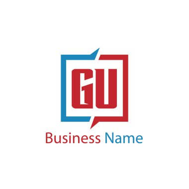 İlk Harf GU Logo Şablonu Tasarımı