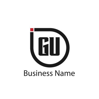 İlk Harf GU Logo Şablonu Tasarımı