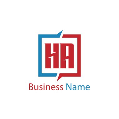 İlk Harf HA Logo Şablonu Tasarımı