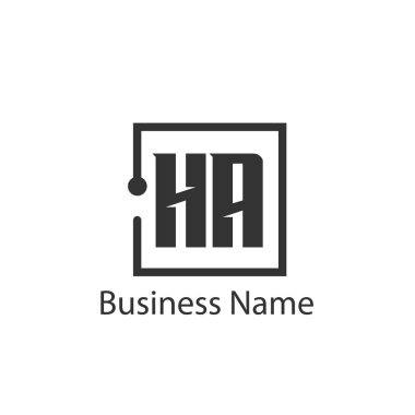 İlk Harf HA Logo Şablonu Tasarımı