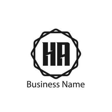 İlk Harf HA Logo Şablonu Tasarımı