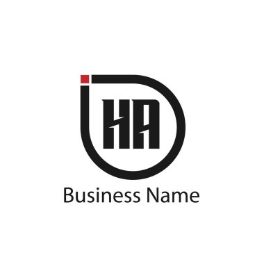 İlk Harf HA Logo Şablonu Tasarımı
