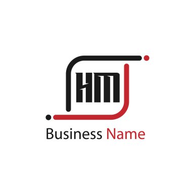İlk harf Hm Logo tasarım şablonu