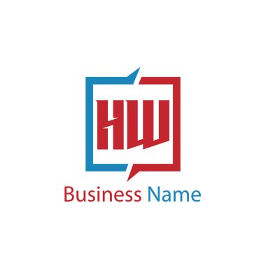 İlk harf Hw Logo tasarım şablonu