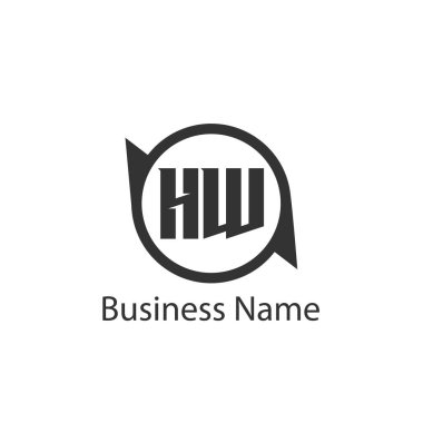 İlk harf Hw Logo tasarım şablonu