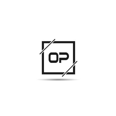 İlk harf Op Logo tasarım şablonu