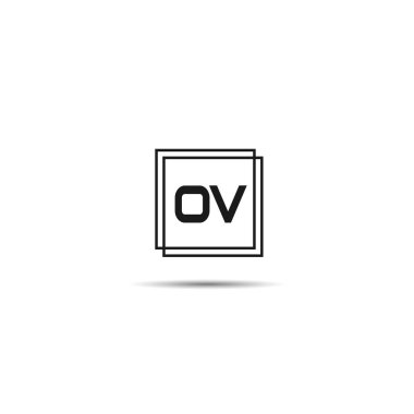 İlk harf Ov Logo tasarım şablonu