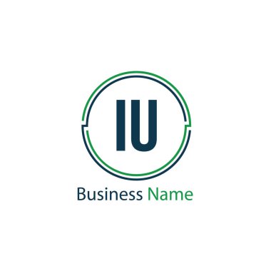 İlk harf IU Logo tasarım şablonu