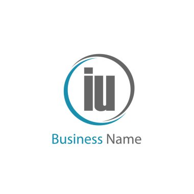 İlk harf IU Logo tasarım şablonu