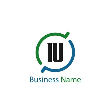 İlk harf IU Logo tasarım şablonu