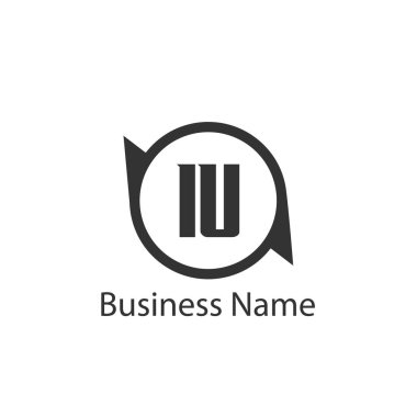 İlk harf IU Logo tasarım şablonu