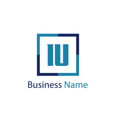 İlk harf IU Logo tasarım şablonu