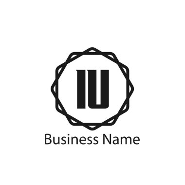 İlk harf IU Logo tasarım şablonu
