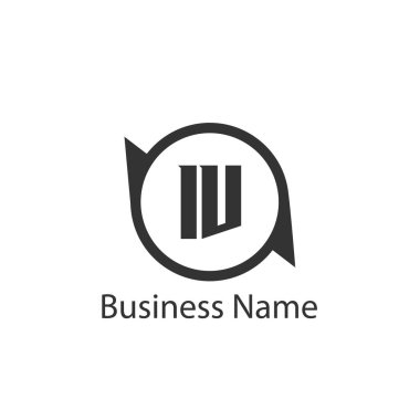 İlk harf IV Logo tasarım şablonu
