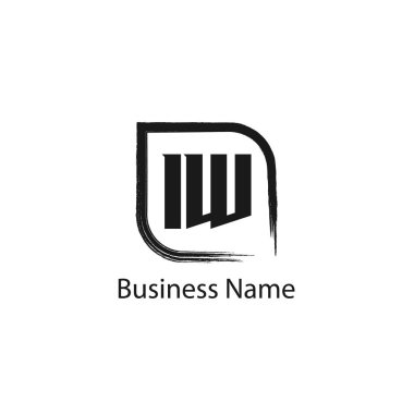 İlk harf IW Logo tasarım şablonu