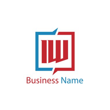 İlk harf IW Logo tasarım şablonu