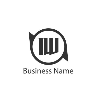 İlk harf IW Logo tasarım şablonu