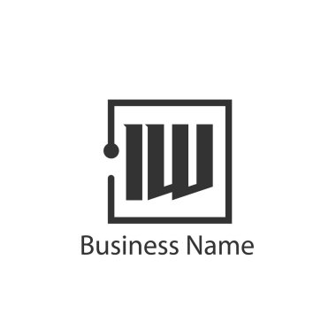 İlk harf IW Logo tasarım şablonu
