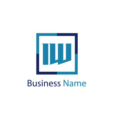 İlk harf IW Logo tasarım şablonu