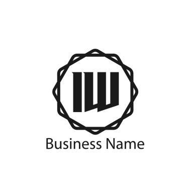 İlk harf IW Logo tasarım şablonu
