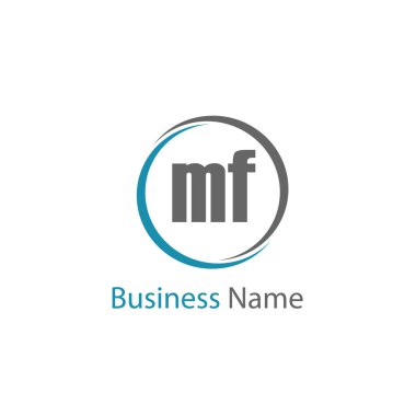 İlk Harf MF Logo Şablonu Tasarımı