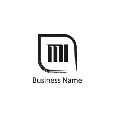 İlk harf Mi Logo tasarım şablonu