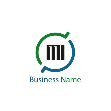İlk harf Mi Logo tasarım şablonu