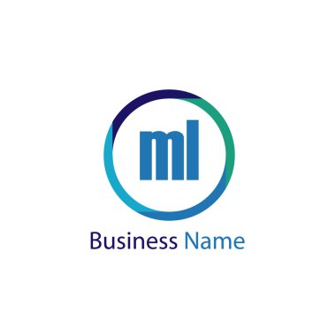 İlk harf Ml Logo tasarım şablonu