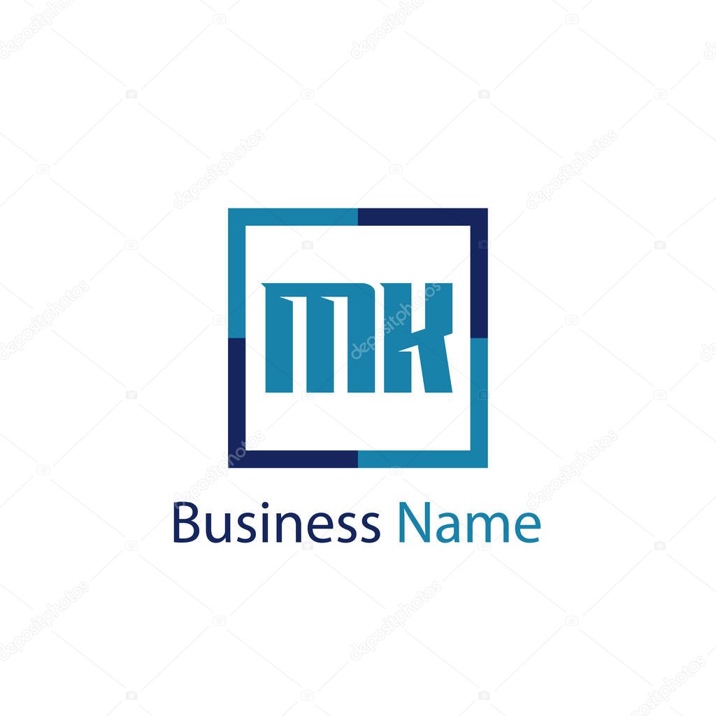 Initial Letter MK Logo Template Design