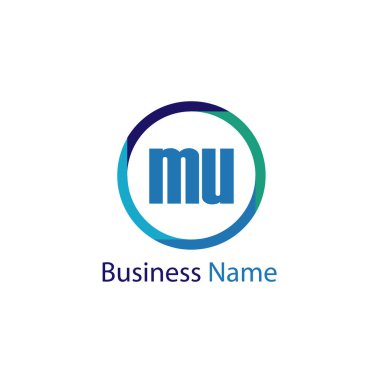 İlk mektup Mu Logo tasarım şablonu