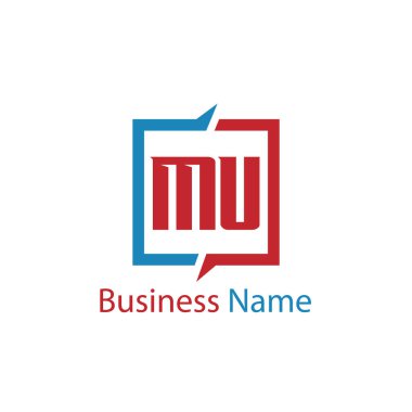İlk mektup Mu Logo tasarım şablonu