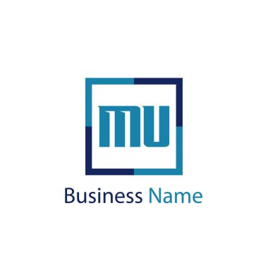 İlk mektup Mu Logo tasarım şablonu