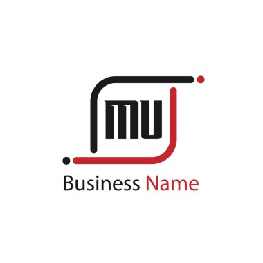 İlk mektup Mu Logo tasarım şablonu