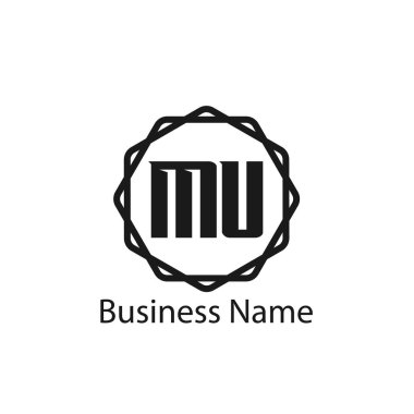 İlk mektup Mu Logo tasarım şablonu