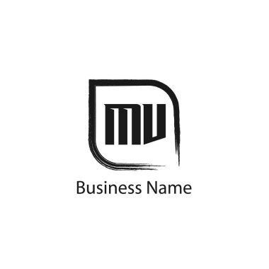 İlk harf Mv Logo tasarım şablonu