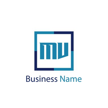 İlk harf Mv Logo tasarım şablonu