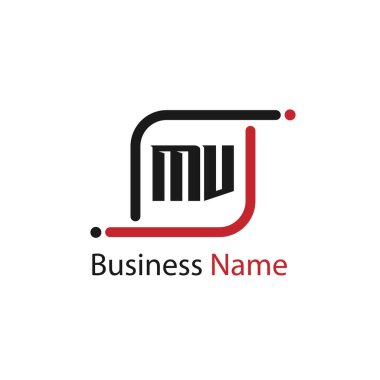 İlk harf Mv Logo tasarım şablonu