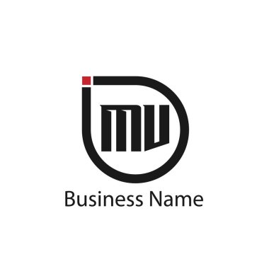 İlk harf Mv Logo tasarım şablonu