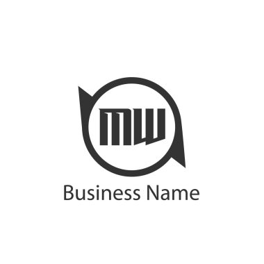 İlk harf Mw Logo tasarım şablonu